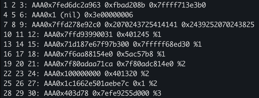 screenshot of the output